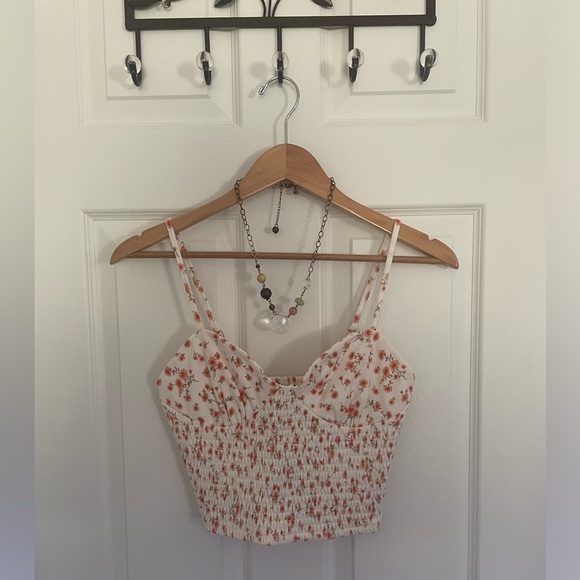 Forever 21 White Peachy Floral Bustier Crop Cami - Picture 2 of 7